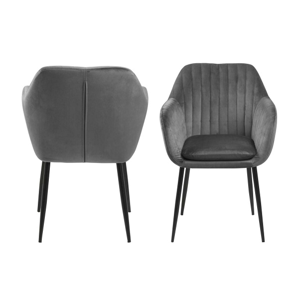 Krzesło Emilia Velvet dark grey/black - ACTONA